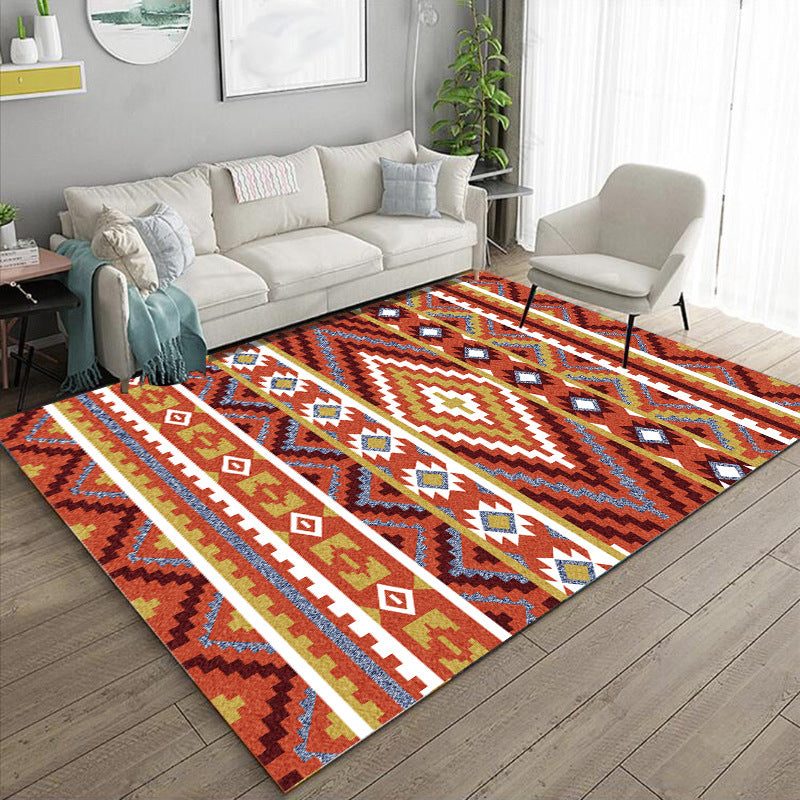 Multicolor Boho-Chic Area Carpet Victoria Tribal Pattern Indoor Rug Polyester Carpet for Living Room