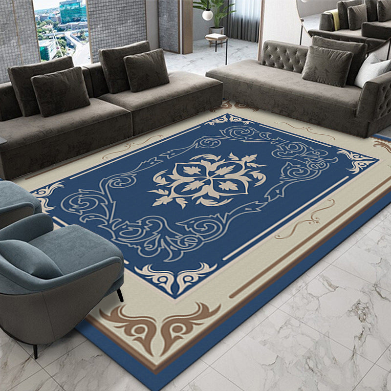 Tapis graphique polyester du tapis intérieur victorien Navy tapis de support non glissant pour la décoration intérieure