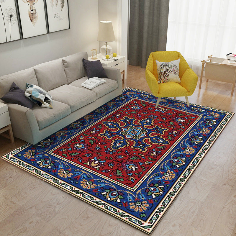 Traditional Area Carpet Antique Pattern Polyester Area Rug Stain Resistant Rug for Living Room