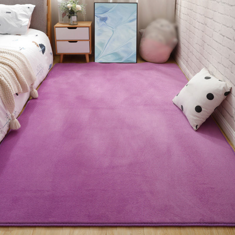 Relaxing Solid Shag Carpet Polyester Area Rug Stain Resistant Indoor Rug for Home Decoration