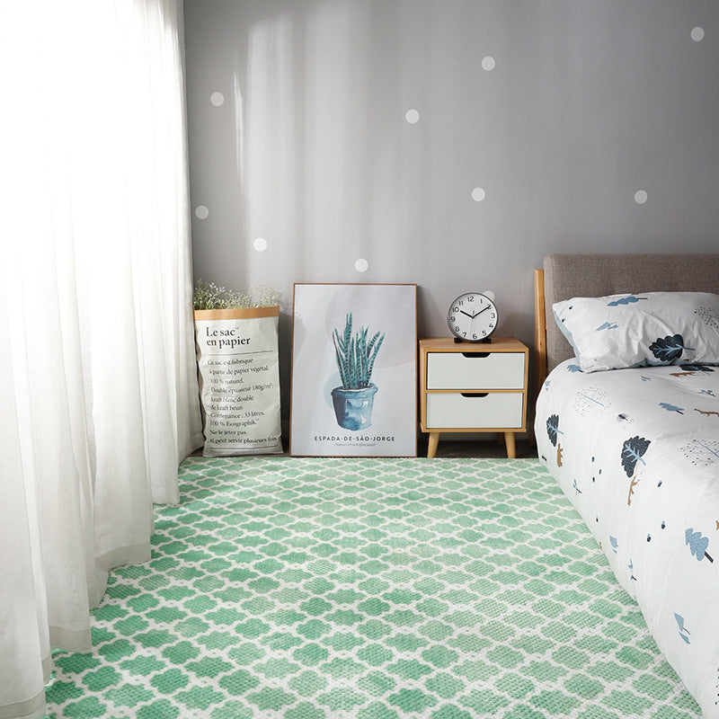 Simplicité Trellis Print Carpet Polyester Shag Rapage d'intérieur résistant aux taches pour chambre à coucher pour adulte