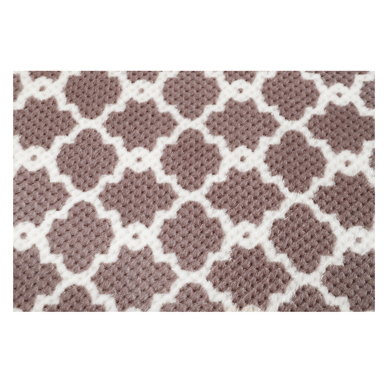 Simplicité Trellis Print Carpet Polyester Shag Rapage d'intérieur résistant aux taches pour chambre à coucher pour adulte