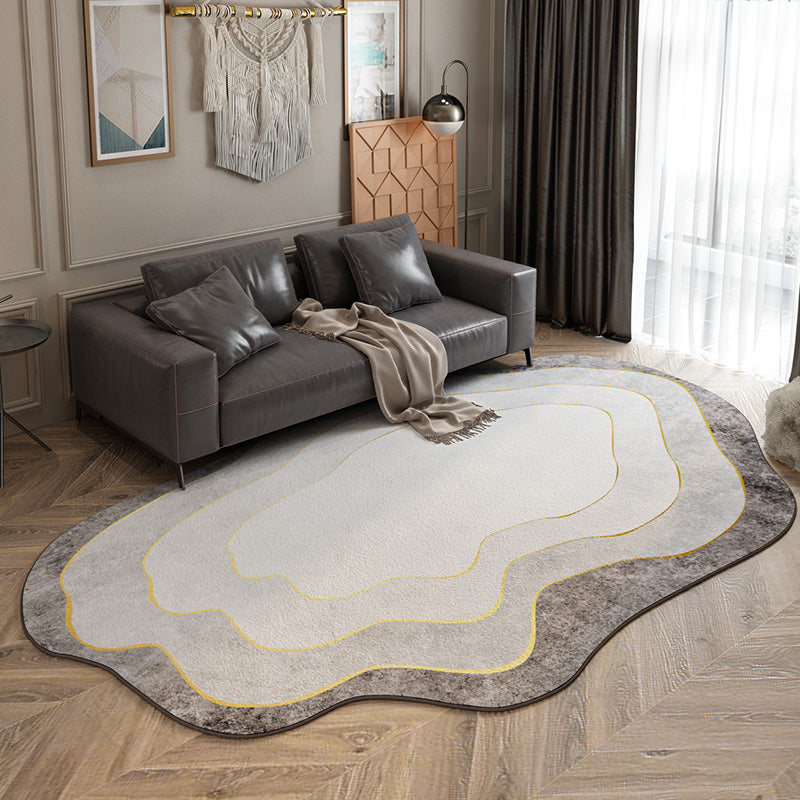 Minimalista Forma novedosa alfombra moderna alfombra de poliéster de poliéster alfombra resistente a manchas para sala de estar