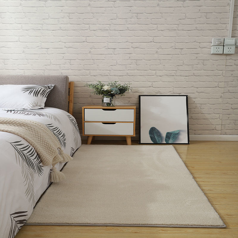 Comfort Solid Shag Carpet Polyester Area Rug Pet Friendly Indoor Rug for Living Room