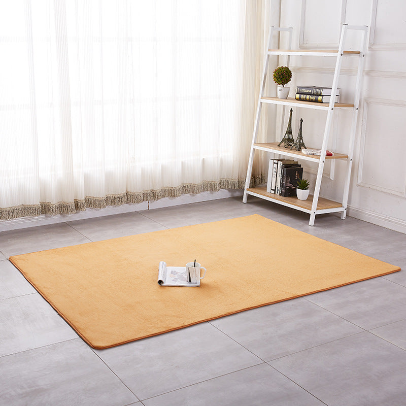 Contemporary Solid Shag Carpet Polyester Area Rug Non-Slip Backing Indoor Rug for Adults Bedroom