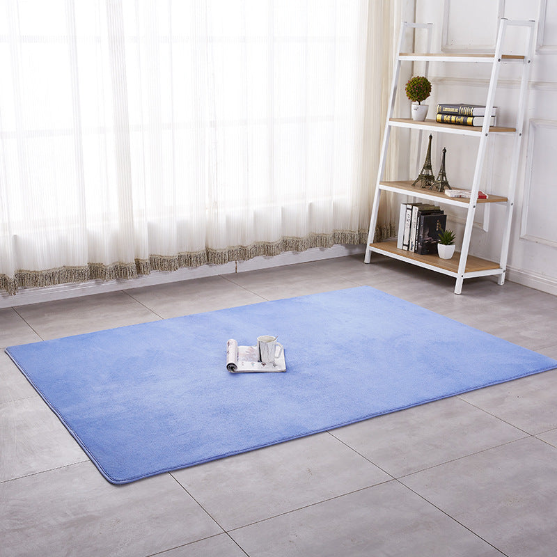 Simple Solid Shag Carpet Polyester Area Rug Non-Slip Backing Indoor Rug for Adults Bedroom