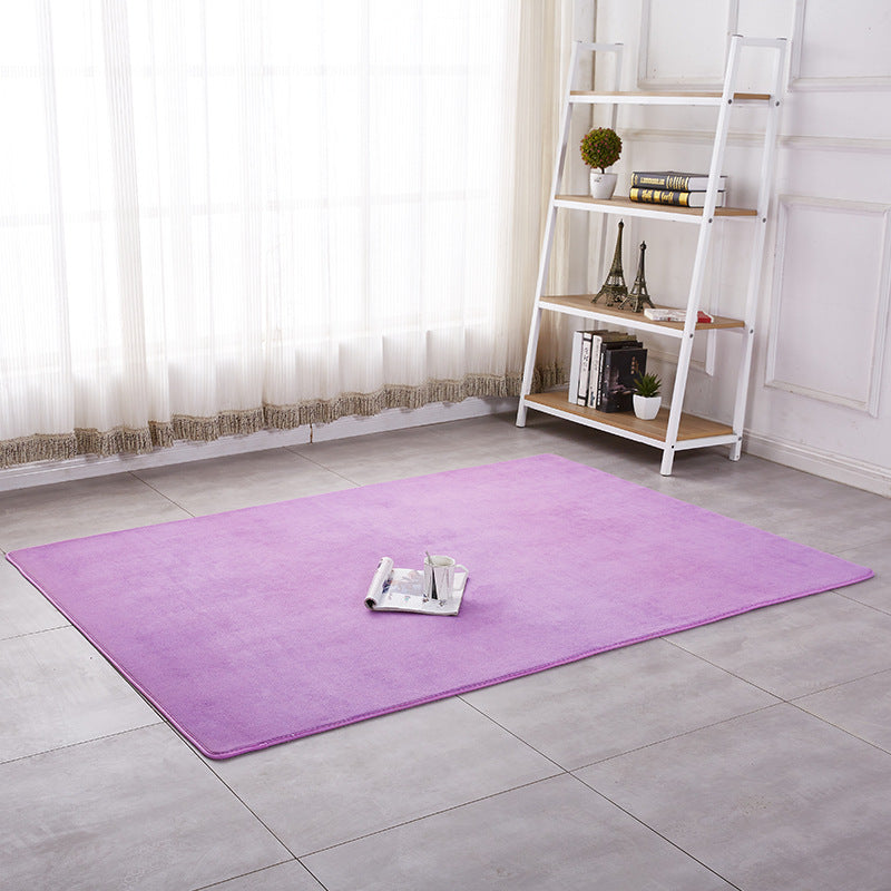 Simple Solid Shag Carpet Polyester Area Rug Non-Slip Backing Indoor Rug for Adults Bedroom