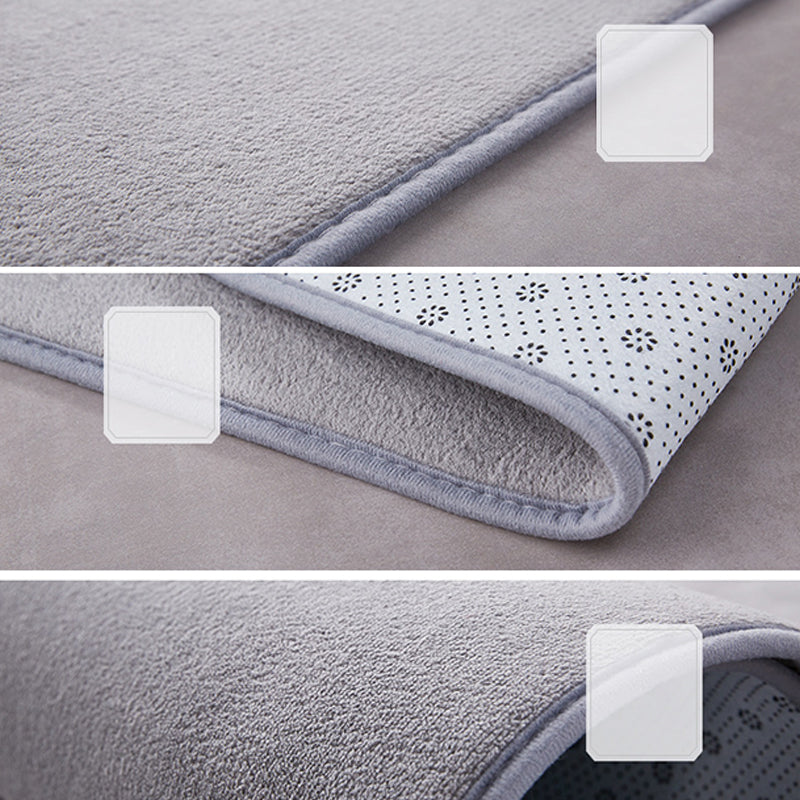 Simple Solid Shag Carpet Polyester Area Rug Non-Slip Backing Indoor Rug for Adults Bedroom