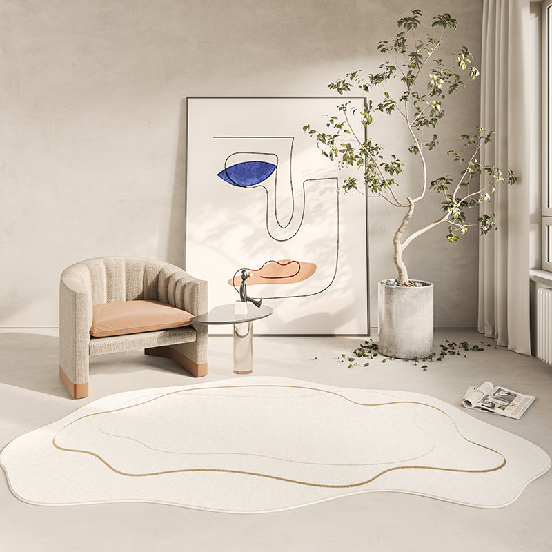 Beige Casual Area Teppich Blended Line Teppich waschbarer Innenteppich für Wohnzimmer