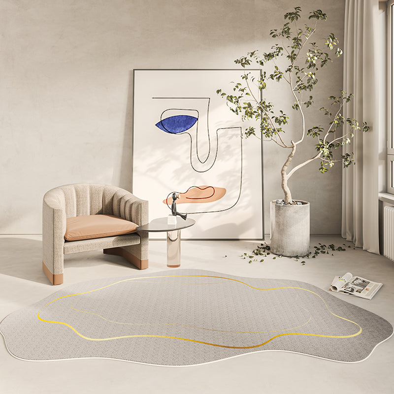 BEIGE Casual Area tappeto Baschetto in linea con la linea di tappeto per interno per soggiorno