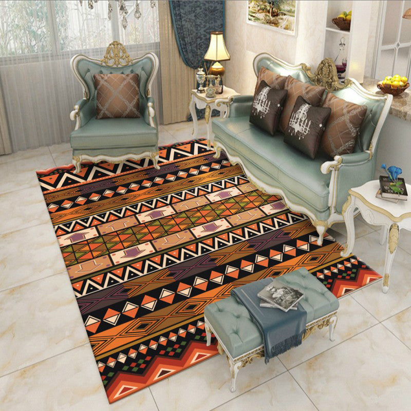 Boho-Chic Harlequin Print Carpet Polyester Indoor Rug Non-Slip Backing Area Carpet for Living Room