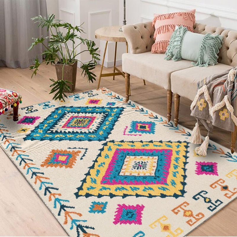 Boheemian Southwestern Print Rug Polyester Indoor Tapijt Stain Resistant Area Tap voor de woonkamer