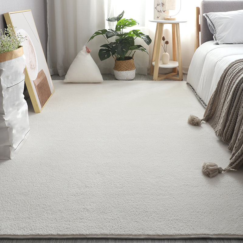 Relaxing Plain Shag Rug Polyester Indoor Carpet Non-Slip Backing Area Carpet for Adult's Bedroom