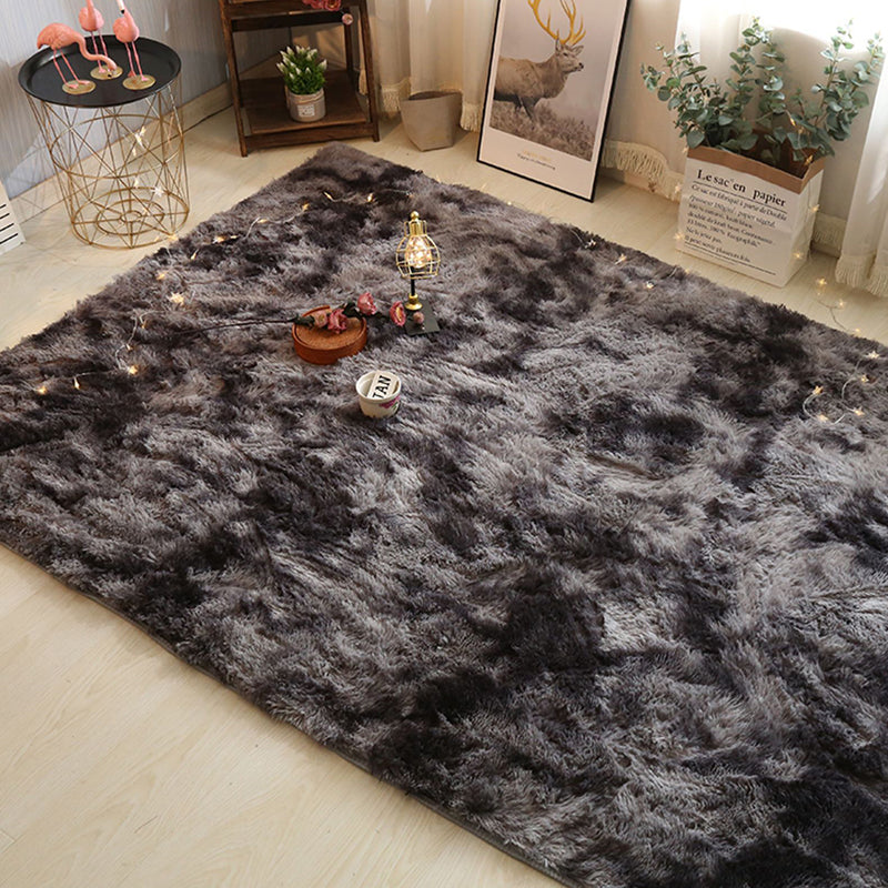 Simple Casual Indoor Rug Blue Tie-Dye Rug Stain Resistant Rug for Drawing Room