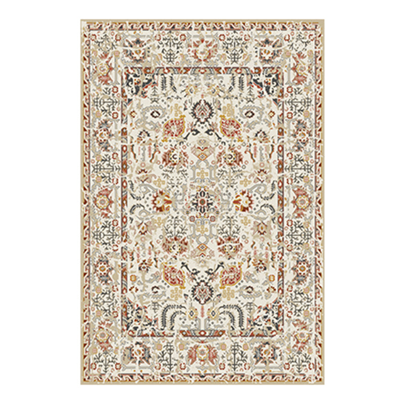 Traditional Living Room Area Carpet Antique Pattern Polyester Area Rug Stain Resistant Rug