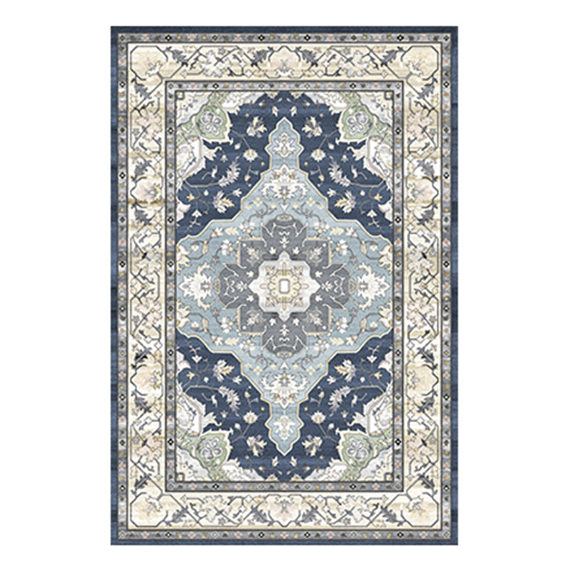 Traditionele woonkamer tapijt Antiek patroon Polyester gebied Rug vlekbestendig vloerkleed