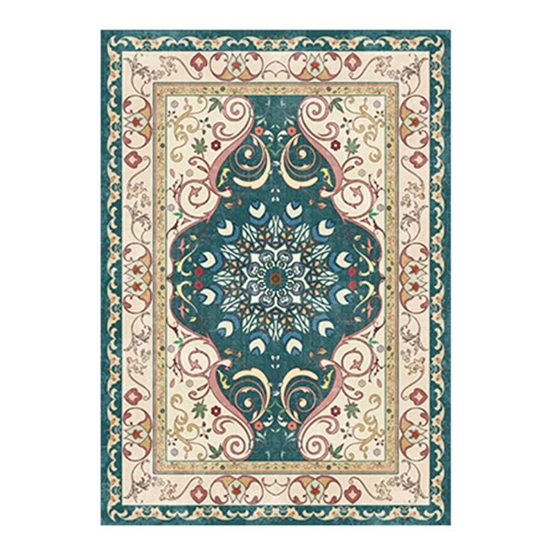 Traditionele woonkamer tapijt Antiek patroon Polyester gebied Rug vlekbestendig vloerkleed