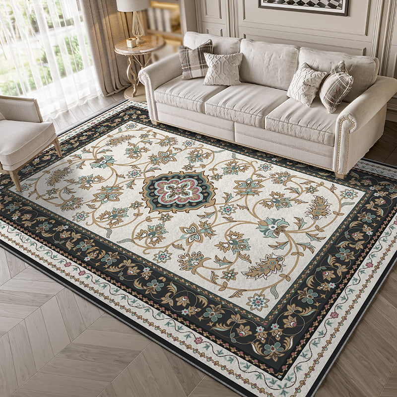 Rapis d'intérieur traditionnel Funky Medallion Print Tapis Polyester Tache résistant aux taches pour la décoration intérieure