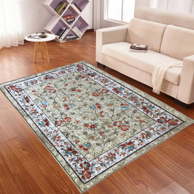 Médaillon de tapis rouge fantaisie Médaillon traditionnel Rapier polyester Polyester sans glissement de support pour chambre à coucher