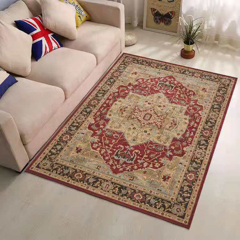 Tapis classique vintage tapis de conception florale antique Polyester le tapis de support antidérapant pour décoration intérieure