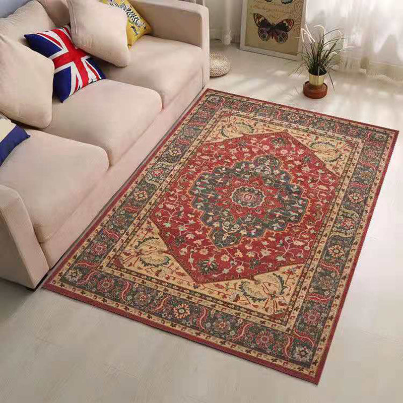 Tapis classique vintage tapis de conception florale antique Polyester le tapis de support antidérapant pour décoration intérieure