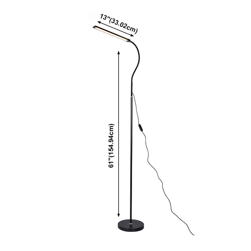 Lámpara de lectura de cuello de cisne flexible lámpara de metal minimalista de metal led piso de led