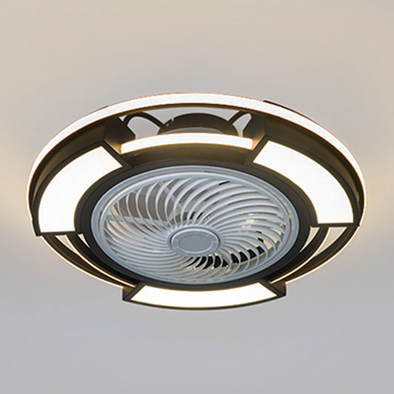 Éclairage de ventilateur de plafond de style moderne LED géométrique Semi Flush Flush Mounted Ayémorrat avec une teinte acrylique