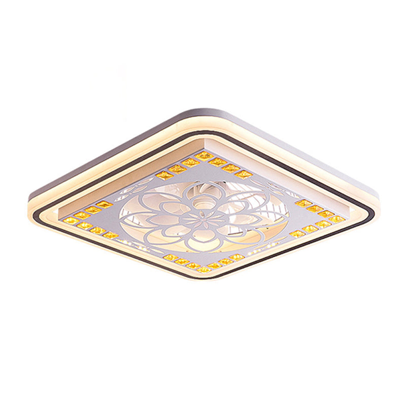 Éclairage de ventilateur de plafond de style moderne LED géométrique Semi Flush Flush Mounted Ayémorrat avec une teinte acrylique