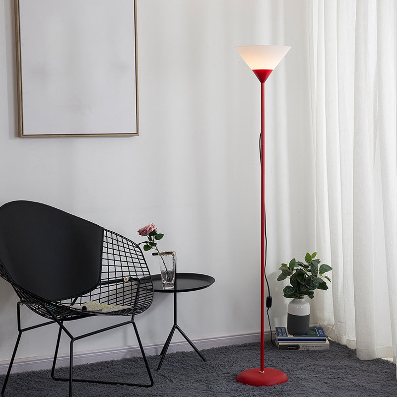 Macaron 1-Light Torchiere Floor Lamp Conical Standing Light with Acrylic Shade