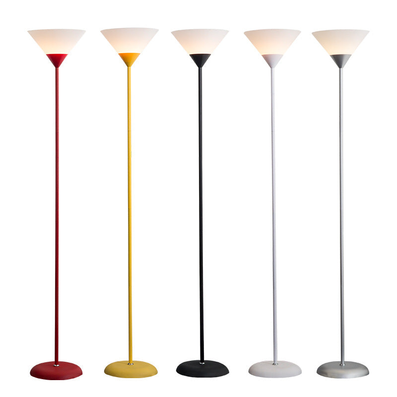 Macaron 1-Light Torchiere Floor Lamp Conical Standing Light with Acrylic Shade