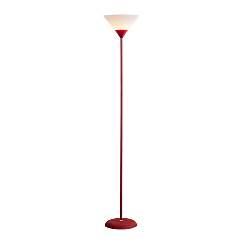 Macaron 1-Light Torchiere Floor Lamp Conical Standing Light with Acrylic Shade