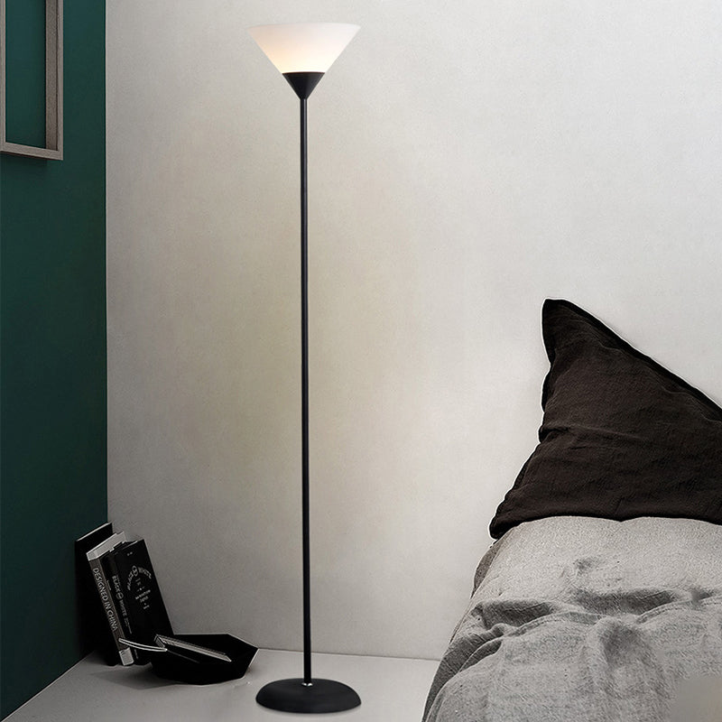 Macaron 1-Light Torchiere Floor Lamp Conical Standing Light with Acrylic Shade