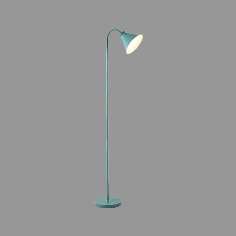 Iron Conical Floor Lamp Macaron Style 1-Light Stand Up Lamp met flexibele arm