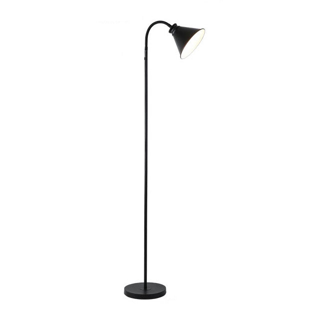 Iron Conical Floor Lamp Macaron Style 1-Light Stand Up Lamp with Flexible Arm