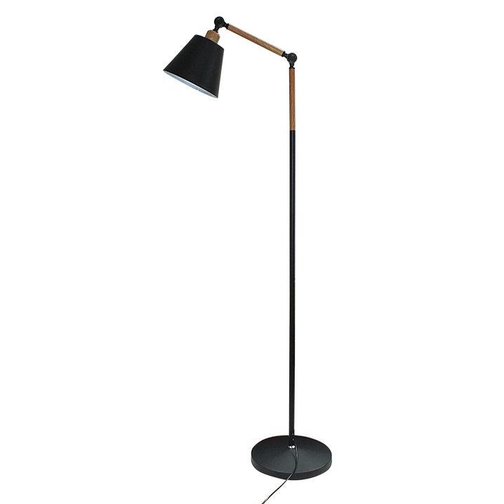 Noordse kegel schaduw vloer licht metallic 1 lamp slaapkamer leesvloer lamp met zwaaitarm