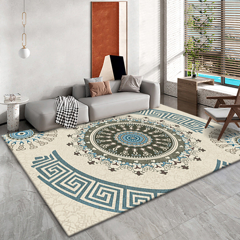 Bohemian Living Room Area Carpet Modèle American Polyester Area Rapis Tacon Risqueur