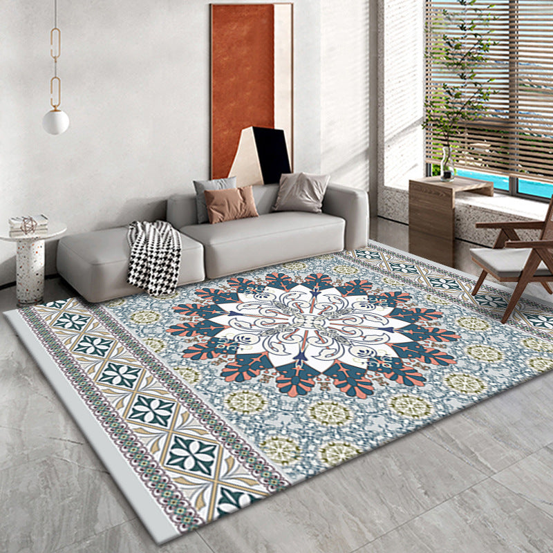 Bohemian Living Room Area Carpet American Pattern Polyester Area Rug Stain Resistant Rug