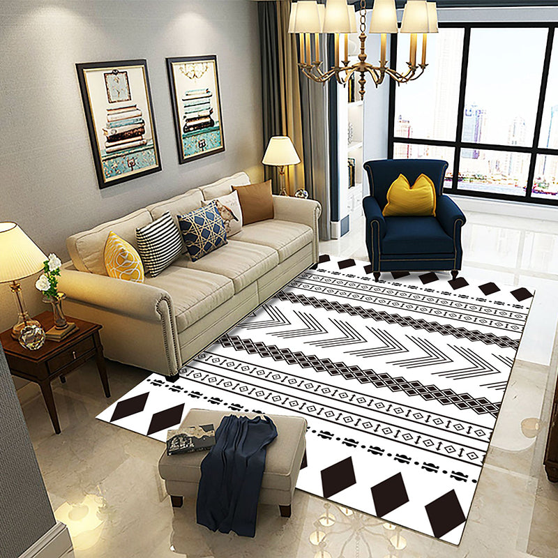 Bohemian Harlequin Print Carpet Polyester Raping Indoor Tapis sans glissement Tapis pour le salon