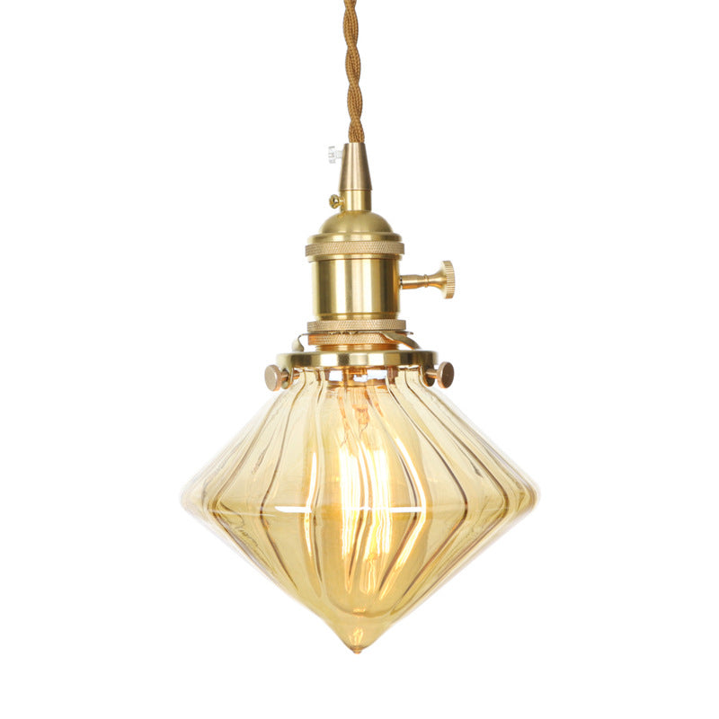 Geometric Pendant Ceiling Lights Industrial 1-Light Glass Pendant Light Fitting