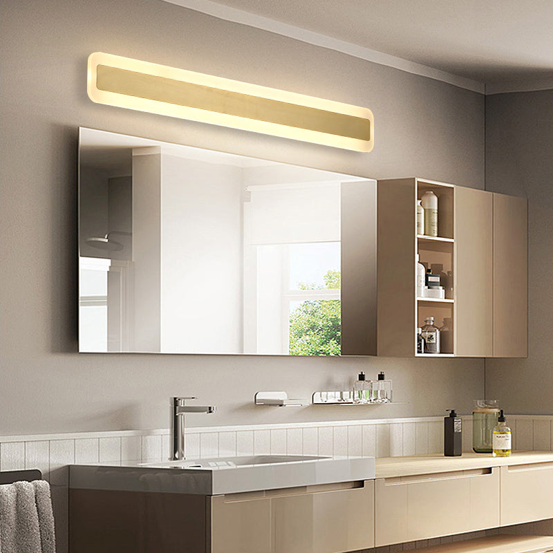 Rectangle Mirror Lamp Modern Simple Wall Light Fixture for Bathroom Washroom