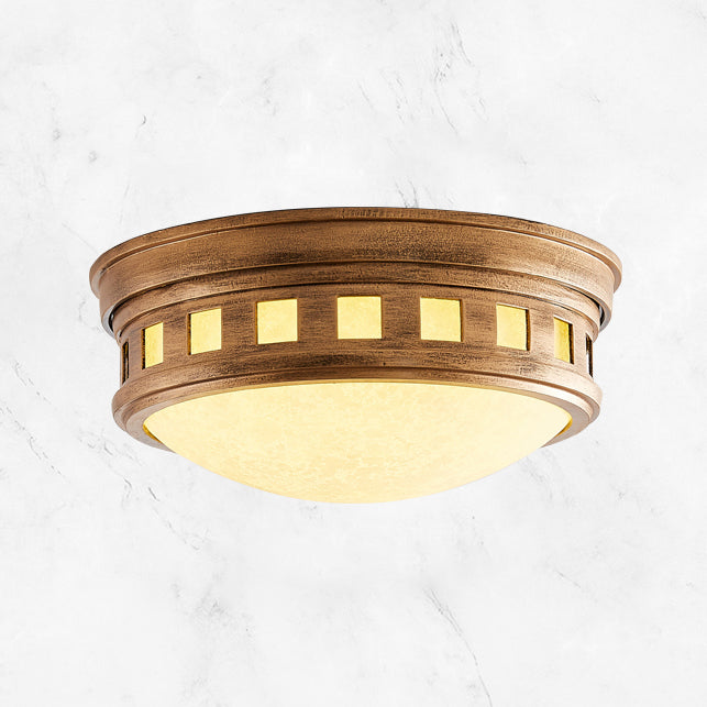 Drum Flush Mount Recessed Lighting Traditional Style Flush Mount Light with Glass Shade