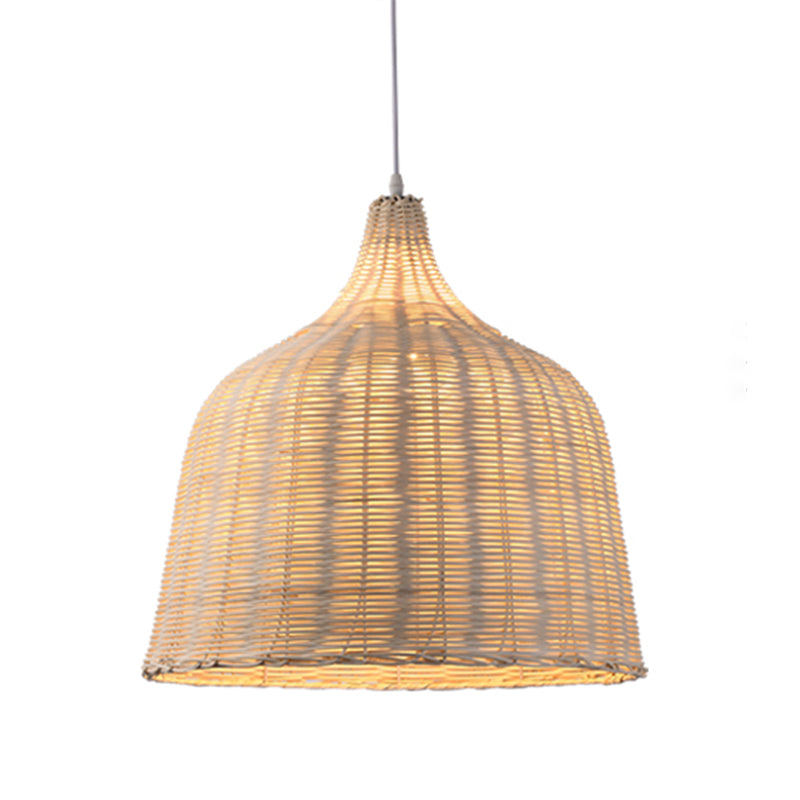 1 Light Modern Style Pendant Light Bamboo Hanging Lamp Fixture for Living Room