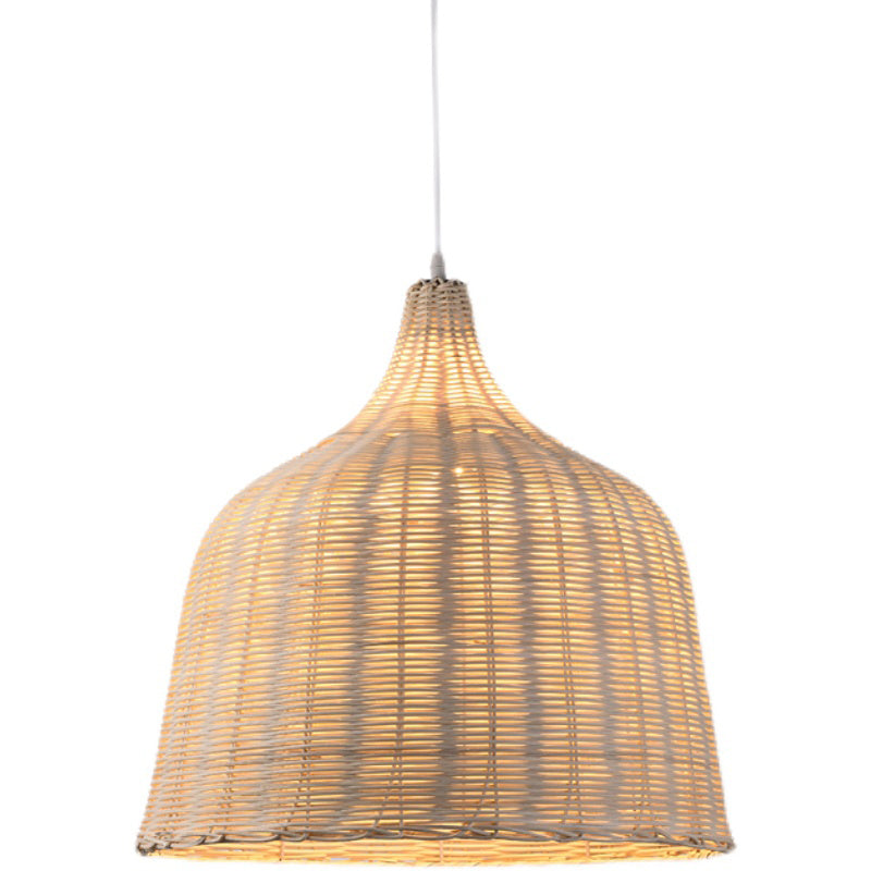 1 Light Modern Style Pendant Light Bamboo Hanging Lamp Fixture for Living Room