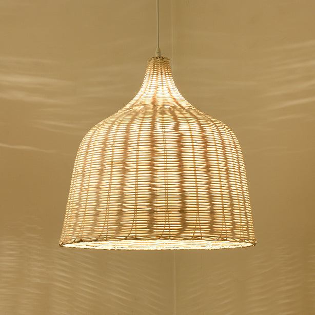 1 Light Modern Style Pendant Light Bamboo Hanging Lamp Fixture for Living Room