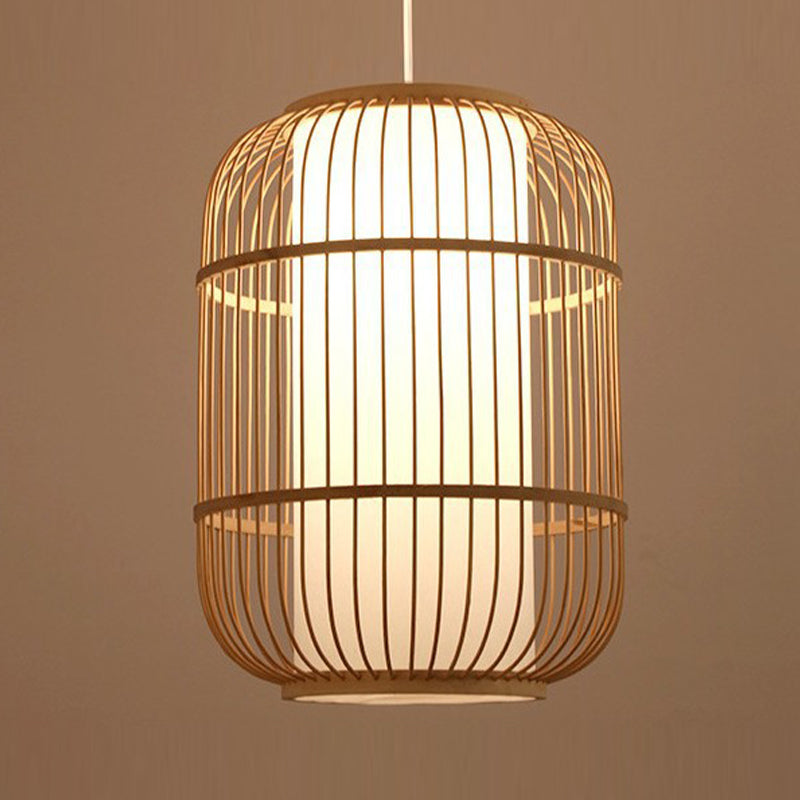 1 Light Bamboo Pendant Light Modern Simple Style Hanging Lamp Fixture for Living Room