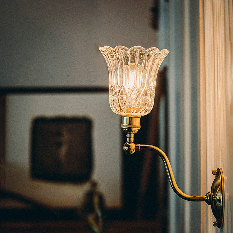 Lampada da parete a montaggio a filo in metallo moderno luci di pannello a 1 luce con tonalità di vetro