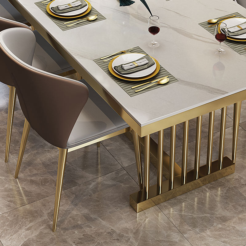 Metaal traditionele luxe rechthoekige tafel gesinterde stenen tafel met metalen schroefdeksel