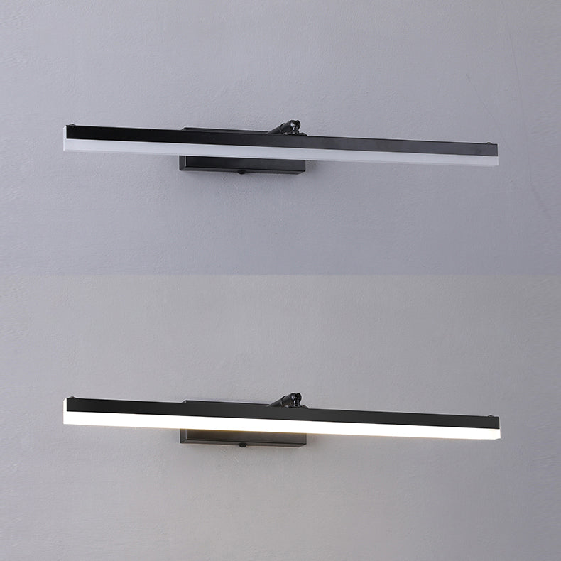 Metall 1-Licht-LED-Wandleuchten in modernem Stil Linearer Schattenspiegel Wandbeleuchtung in Schwarz