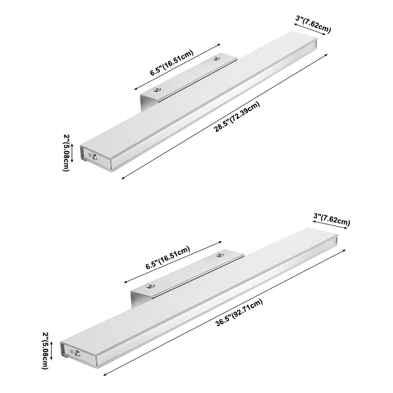 Metall 1-Licht linearer Schatten Wandleuchte moderne Spiegelwandbeleuchtung in Silber