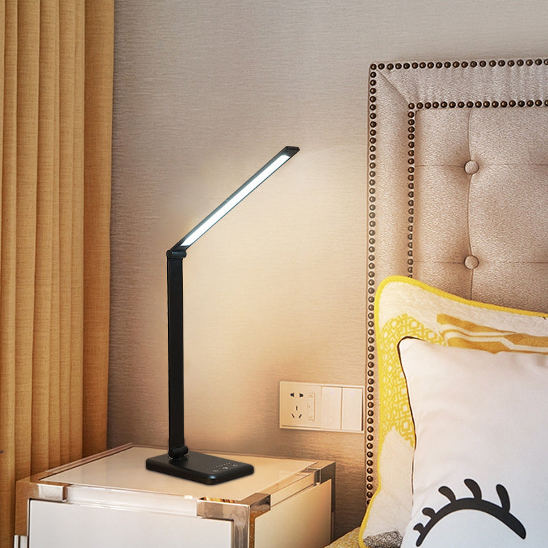 USB Table Lamp with Touch Control, Metal Task Folding LED Table Light for Bedroom